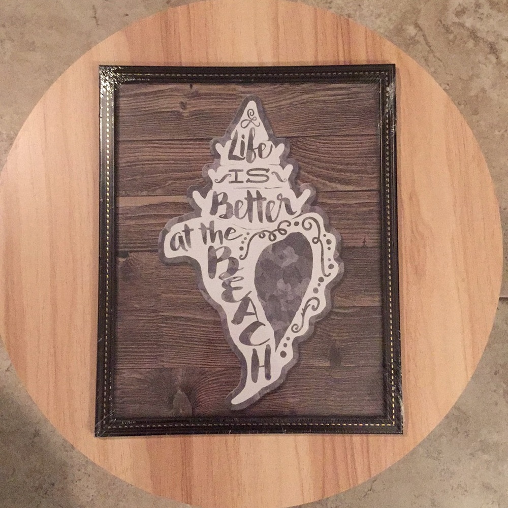 NWT Life is Better at the Beach Frame Hook Artwork